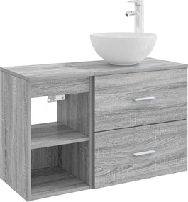 vidaXL Σετ Επίπλων Μπάνιου 2 τμχ. Γκρι Sonoma Επεξεργασμένο Ξύλο