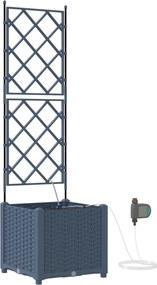 vidaXL Γλάστρα Κήπου Γκρι 40 x 40 x 142 cm PP