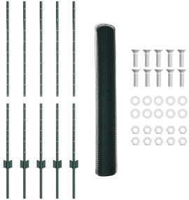 vidaXL Φράκτες  5 τεμάχια U-Channel Πράσινος 120 cm Χάλυβας