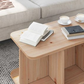 vidaXL Τραπεζάκι σαλονιού Φυσικό 80 x 39.5 x 33.5 εκ Μασίφ ξύλο πεύκου