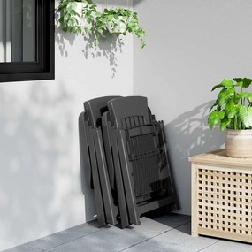 vidaXL Ανακλινόμενες πτυσσόμενες καρέκλες 2 τεμ. Ανθρακί PP