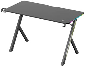 POWERTECH gaming γραφείο PT-1498 με RGB φωτισμό, 120x60x75cm, μαύρο