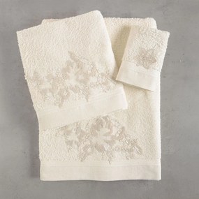 Πετσέτες Electra (Σετ 3τμχ) Ecru Ρυθμός Towels Set 80x150cm 100% Πενιέ Βαμβάκι
