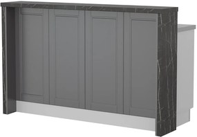 Πάγκος νησίδας Tahoma-Μήκος: 160 εκ.-Γραφίτης-Black Stone