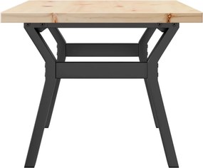 vidaXL Τραπεζάκι Σαλονιού Πλαίσιο Y Μασίφ Πεύκο/Ατσάλι