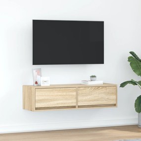 vidaXL Κομοδίνο ΤV Σομιέ Καρυδιά 100x31x25,5 εκ. Επεξεργασμένου Ξύλου