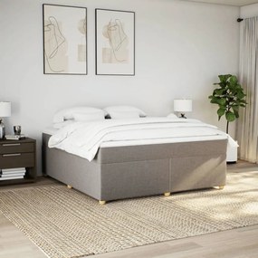 Κρεβάτι Boxspring με Στρώμα Taupe 180x200 εκ. Υφασμάτινο - Μπεζ-Γκρι