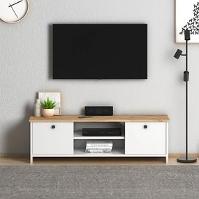 Έπιπλο τηλεόρασης Cube Megapap χρώμα pine - white 120x30x40εκ.