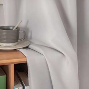 Beauty Home Κουρτίνα μεσαίας σκίασης με 8 μεταλλικούς κρίκους Effect Art 8443 140x270 Ασημί