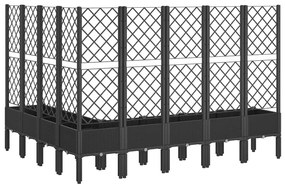 vidaXL Ζαρντινιέρα Κήπου με Καφασωτό Μαύρη 200 x 160 x 142 εκ. από PP