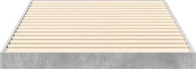 vidaXL Κρεβάτι δαπέδου Σκυρόδεμα Γκρι 75 x 190 cm Επεξεργασμένο ξύλο