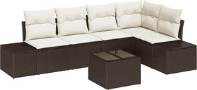 vidaXL Σετ Καναπέ Κήπου 6 pcs Καφέ συνθετικό ρατάν