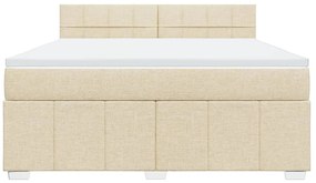 ΚΡΕΒΑΤΙ BOXSPRING ΜΕ ΣΤΡΩΜΑ ΚΡΕΜ 180X200 ΕΚ. ΥΦΑΣΜΑΤΙΝΟ 3289452