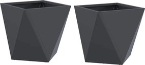 vidaXL Γλάστρα 2 τμχ. Ανθρακί 30 x 30 x 30 cm Ατσάλι