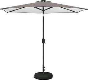 vidaXL Ομπρέλα Κήπου με LED Φώτα και Βάση 270 x 270 εκ Πολυεστέρας