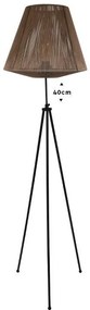 Φωτιστικό Δαπέδου Cord Fylliana Μαύρο - Καφέ 42x140 εκ. 42x42x140 εκ.