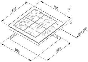 Εστία Γκαζιού Pyramis Ρουστίκ Metal 733071-Beige