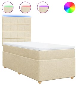 ΚΡΕΒΑΤΙ BOXSPRING ΜΕ ΣΤΡΩΜΑ ΚΡΕΜ 90X200 ΕΚ.ΥΦΑΣΜΑΤΙΝΟ 3293468