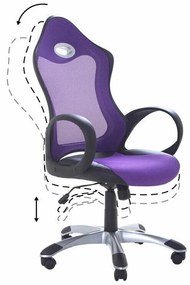Καρέκλα γραφείου Berwyn 253, Μωβ, 109x67x67cm, 14 kg, Με μπράτσα, Με ρόδες, Μηχανισμός καρέκλας: Κλίση | Epipla1.gr