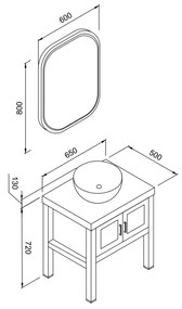 Σετ Έπιπλο Μπάνιου LONDON Μαύρο MDF 18mm Λάκα 65 9SLON065BLM