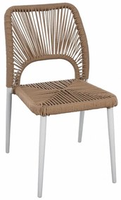 Καρέκλα Αλουμινίου Με Σχοινί HM5770.01 45x63x82cm White-Beige Αλουμίνιο,Pe