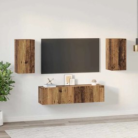 vidaXL Σετ επίπλου τηλεόρασης 4 pcs Παλαιό ξύλο 30.5 x 30 x 60 εκ.