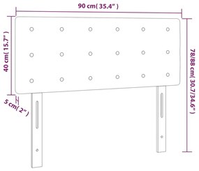 vidaXL Κεφαλάρι Κρεβατιού LED Ροζ 90x5x78/88 εκ. Βελούδινο