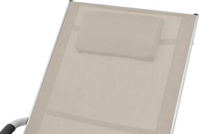 vidaXL Ξαπλώστρα Κρεμ από Αλουμίνιο / Textilene με Μαξιλάρι