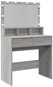vidaXL Μπουντουάρ με LED Γκρι Sonoma 80x41x144,5 εκ.