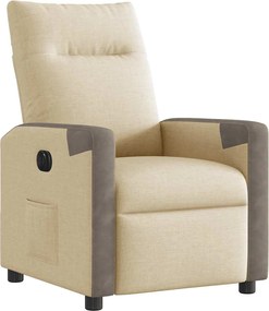 vidaXL Πολυθρόνα Ανακλινόμενη Ηλεκτρική Κρεμ Υφασμάτινη