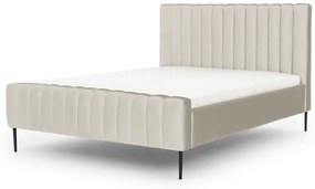 Διπλό κρεβάτι Nicole, Λευκό με μαύρα πόδια 170x120x220cm-BOG3588