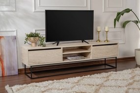 TV Stand Escape 180 -Black, Travertine Travertine Black