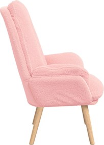 vidaXL Πολυθρόνα Ροζ 69 x 74 x 93 εκ. Υφάσματος Sherpa