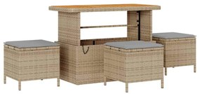 vidaXL Σετ Καναπέ Κήπου με μαξιλάρι 10 pcs Μπεζ συνθετικό ρατάν