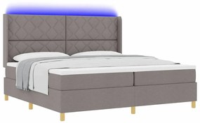 vidaXL Κρεβάτι με ελατήρια με στρώμα Taupe 200 x 200 cm ύφασμα