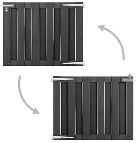 vidaXL Πόρτα Φράχτη Γκρι 100 x 80 εκ. από WPC