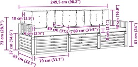 vidaXL Σειρά Καναπέ Εξωτερικού 3 pcs Λευκό και Κρεμ Πολυεστέρας
