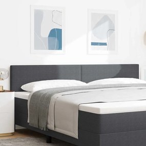 vidaXL LED κεφαλάρι Σκούρο Γκρι 200 cm Υφασμάτινο Κορντουρά