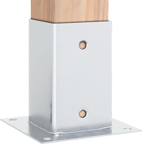 vidaXL Βάσεις στύλων τετράγωνες 12 τεμάχια Ασημί Γαλβανισμένος χάλυβας