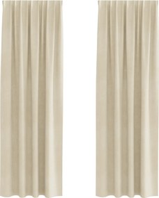 vidaXL Κουρτίνες συσκότισης 2 pcs Κρεμ 140 x 260 cm Βελούδο