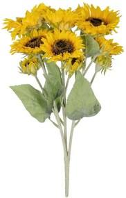 Τεχνητό Μπουκέτο Sunflower 21382 55cm Yellow-Green GloboStar Πολυαιθυλένιο