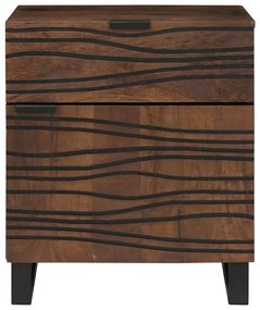 vidaXL Κομοδίνο με συρτάρι Καρυδιά 50 x 33 x 60 εκ Μασίφ ξύλο μάνγκο