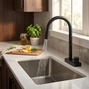 Tema MF 7910 Black Matt – Μπαταρία Κουζίνας με Καταράκτη &amp; Ντους