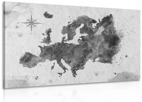 Εικόνα ρετρό χάρτη της Ευρώπης σε μαύρο & άσπρο
