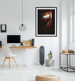 Πόστερ &amp;  Κάδρο Μάσκα Iron Man MV039 40x50cm Μαύρο Ξύλινο Κάδρο (με πόστερ)