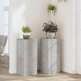 vidaXL Βάση φυτών 2 τεμ. Γκρι Σκυροδέματος 30 x 30 x 70 εκ.