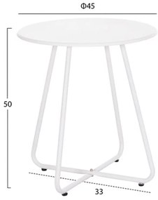 Σετ κήπου Lounge PONY 3 τμχ C21193.02 Μέταλλο &amp; Συνθ. Rattan σε Λευκό - Μαύρο 66x68x75 εκ.