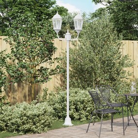 vidaXL Φωτιστικό Κήπου Πόλου 2-Lamp E27 Λευκό 220 εκ Αλουμίνιο