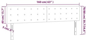 vidaXL Κεφαλάρι Κρεβατιού LED Μαύρο 160x5x78/88 εκ. Βελούδινο