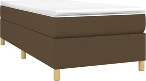 vidaXL Κρεβάτι Boxspring με Στρώμα Σκούρο Καφέ 100x200 εκ. Υφασμάτινο